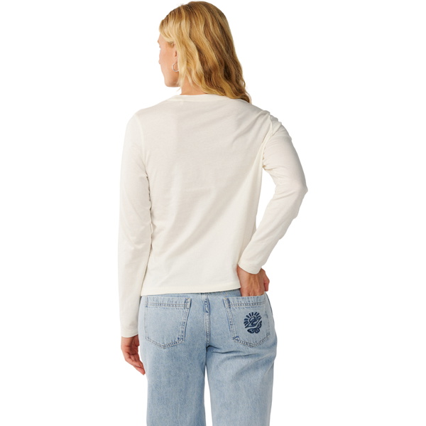 2026 Rip Curl Womens Party Wave Long Sleeve T-Shirt 0Q8WTE - Off White